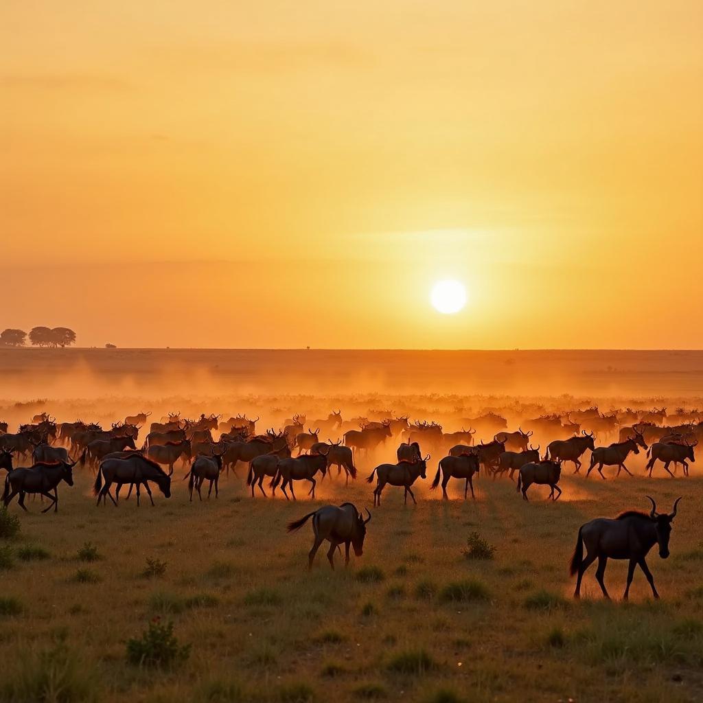 Witness the Great Migration in Tanzania: A spectacle of wildlife on the move.