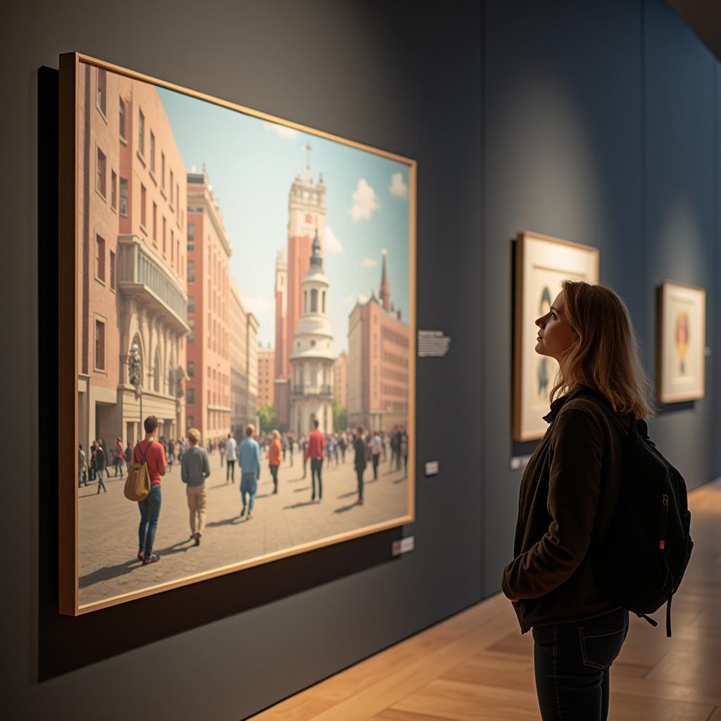 Tate Modern Visitor Viewing Art