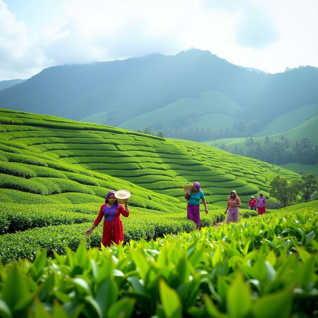 Lush Tea Plantations in Sri Lanka