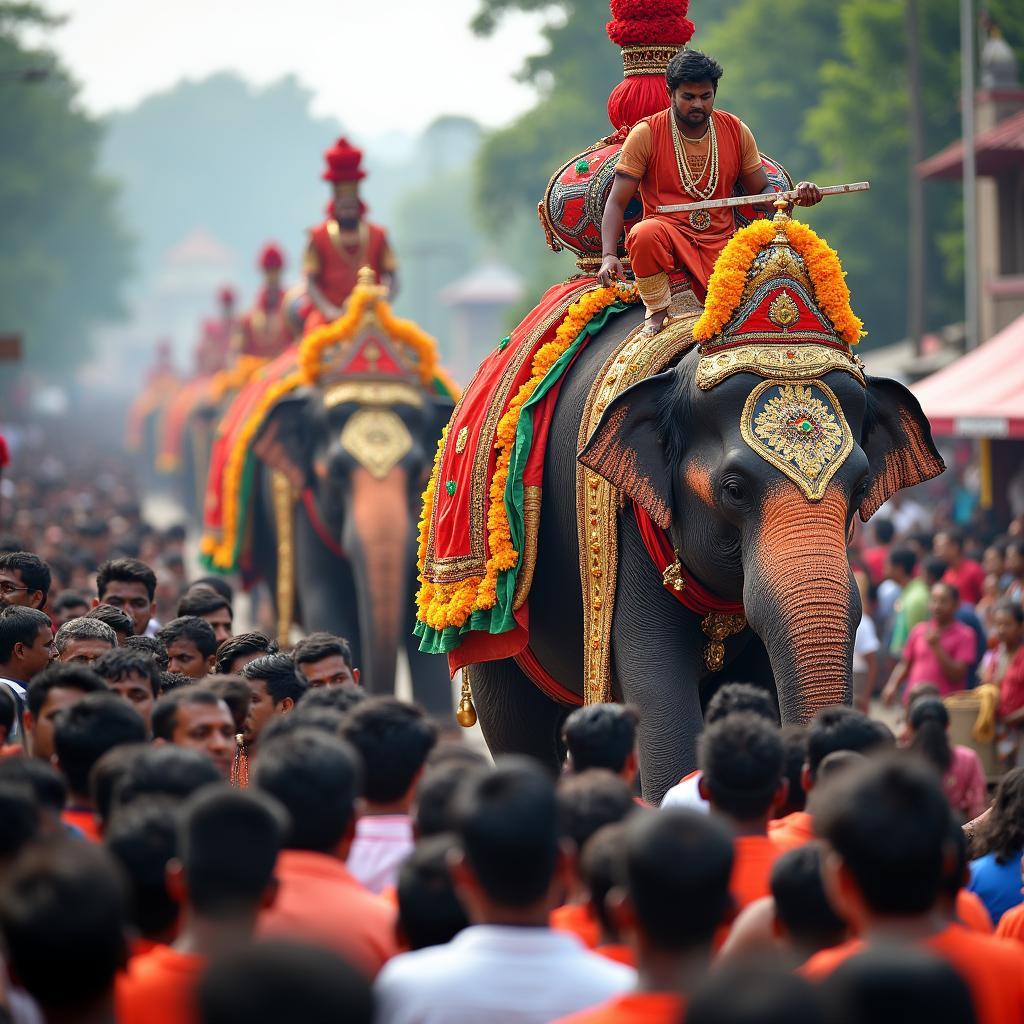 Thrissur Pooram Festival Elephant Procession