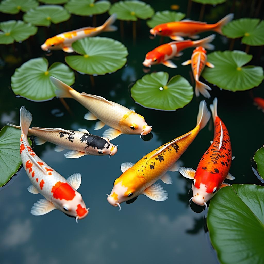 Colorful Koi Fish at Tirta Gangga