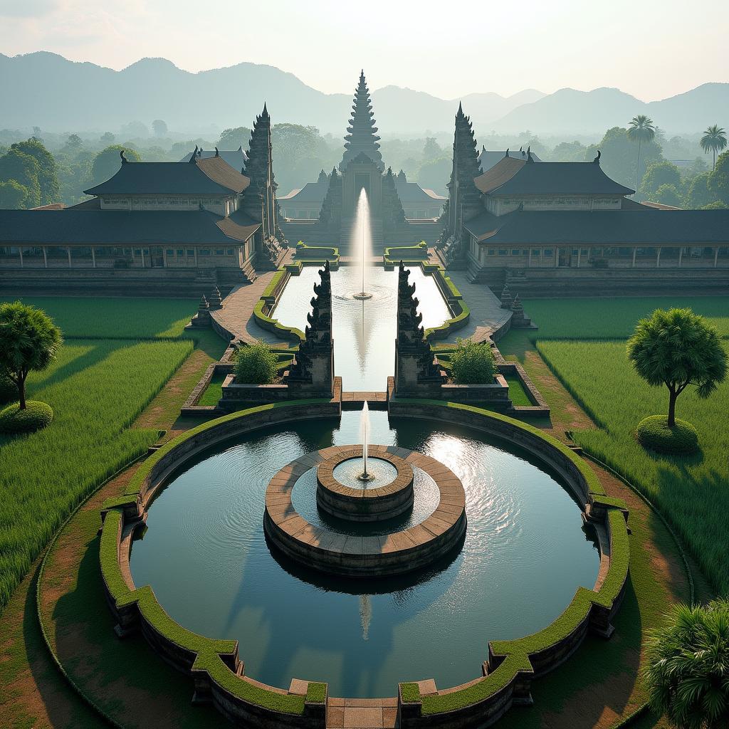 Overview of Tirta Gangga Water Palace