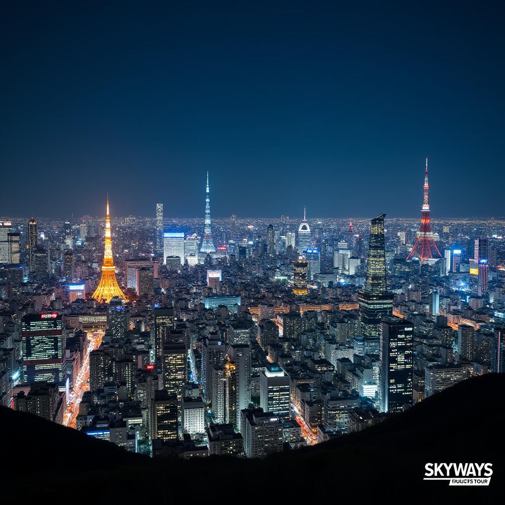 Tokyo Cityscape at Night with Skyways Tours