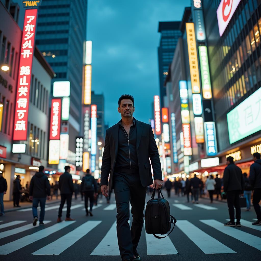 Tokyo's bustling Shibuya crossing and vibrant neon lights