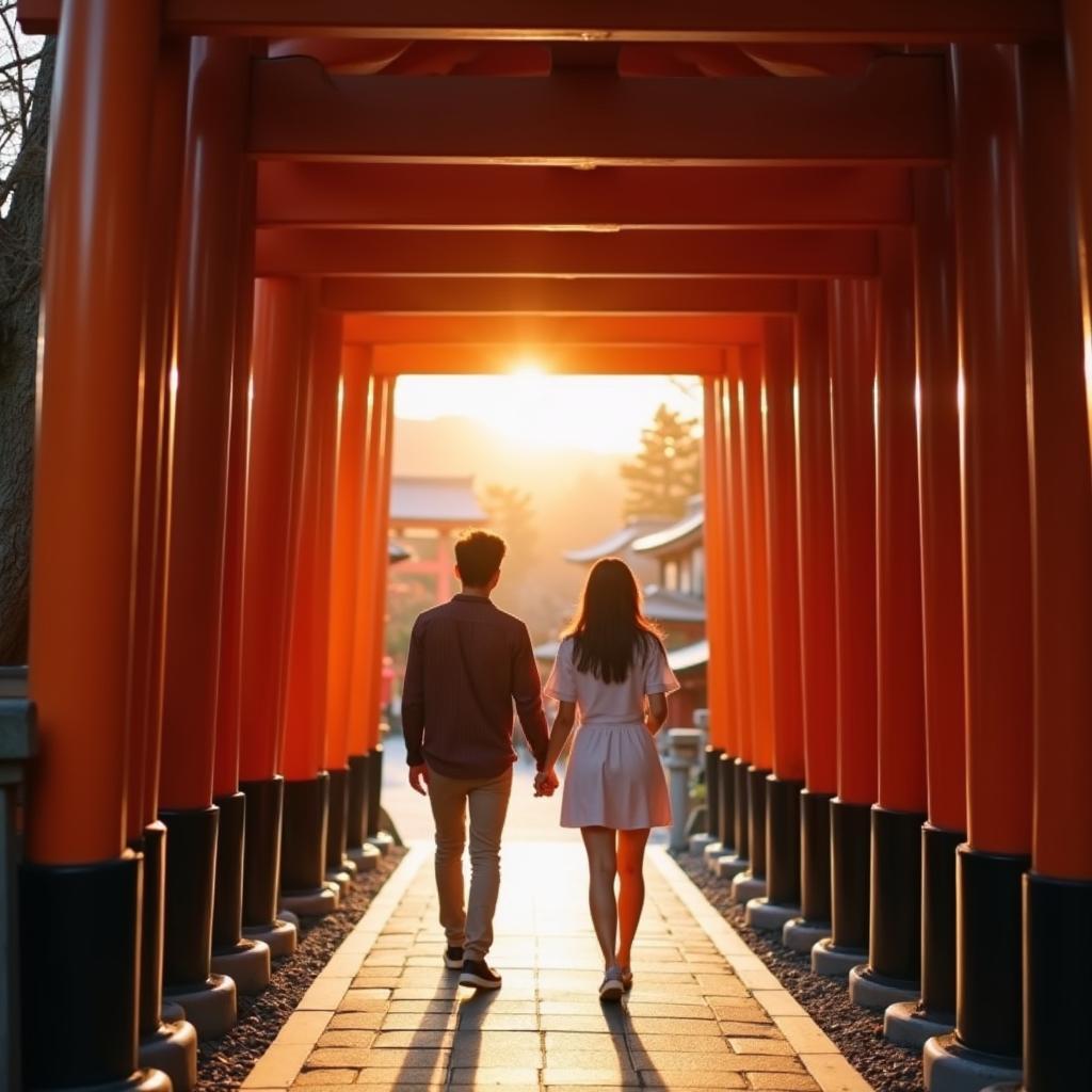 Couple Exploring Senso-ji Temple in Tokyo