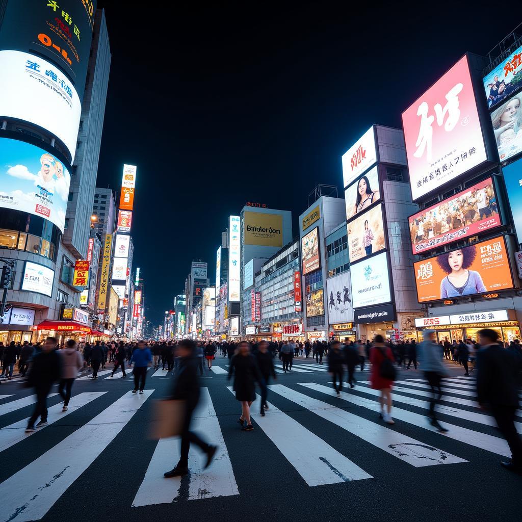 Tokyo Nightlife at Shibuya Crossing