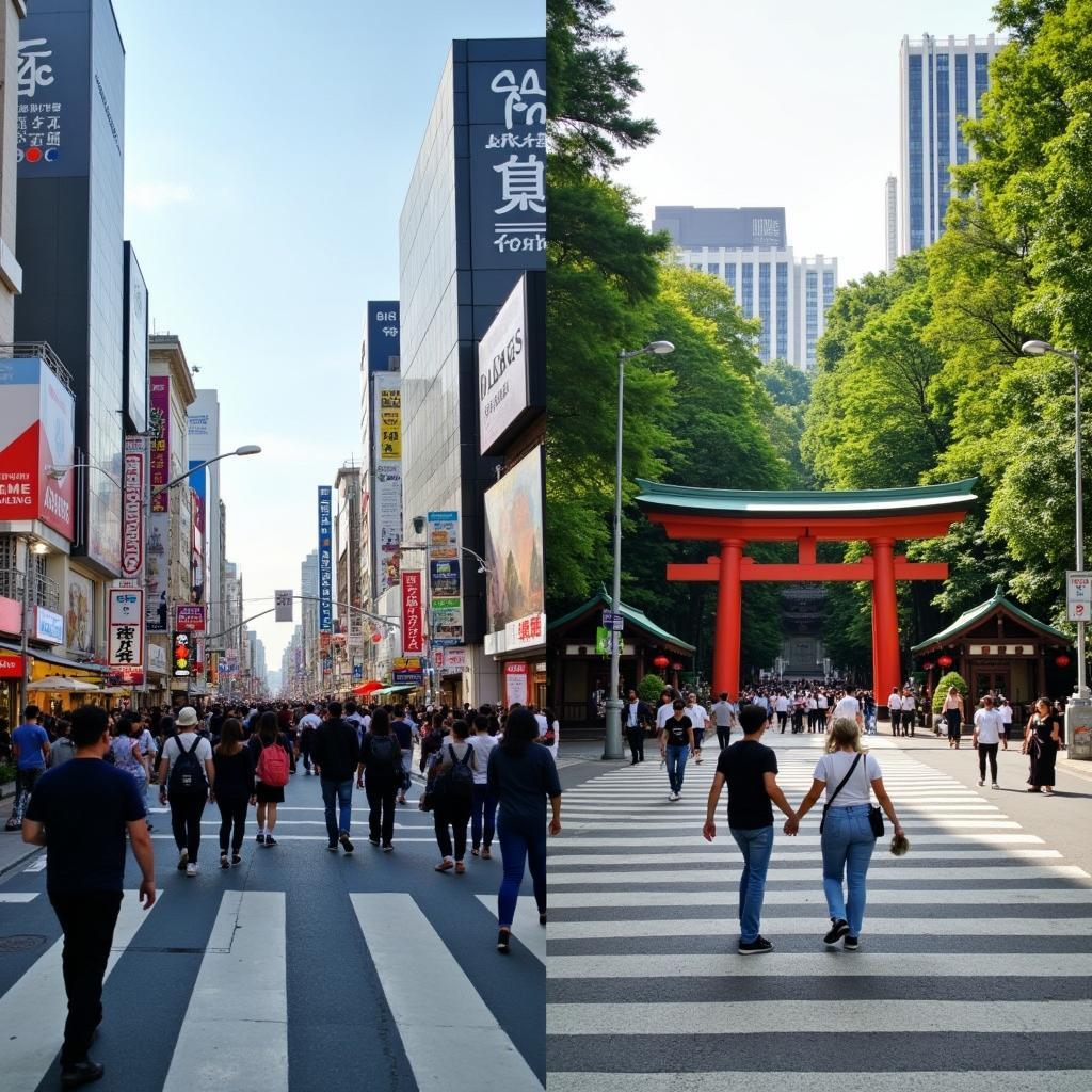 Tokyo: Shibuya Crossing and Meiji Shrine