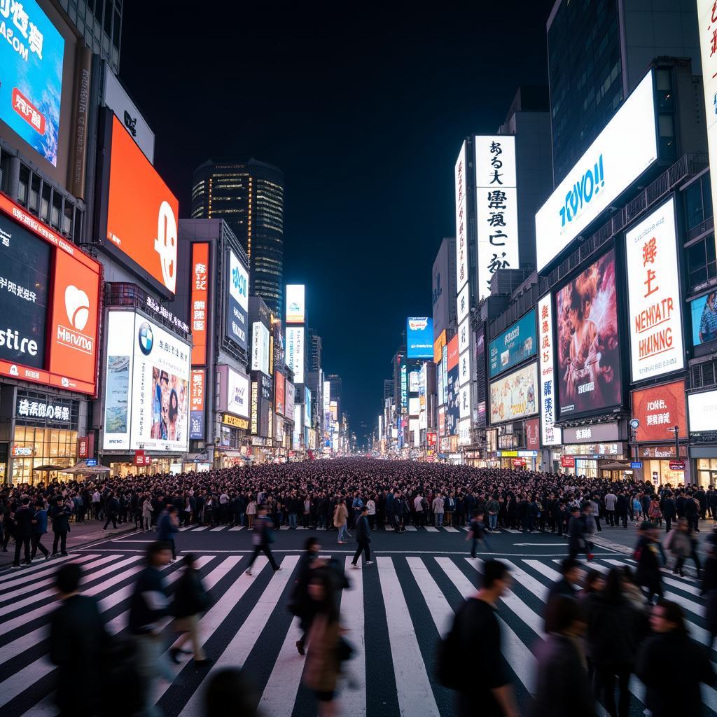 Tokyo's Shibuya Crossing: A Buzzing Hub of Energy