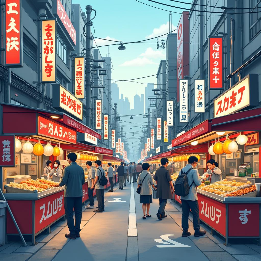 Bustling Tokyo Street Food Scene