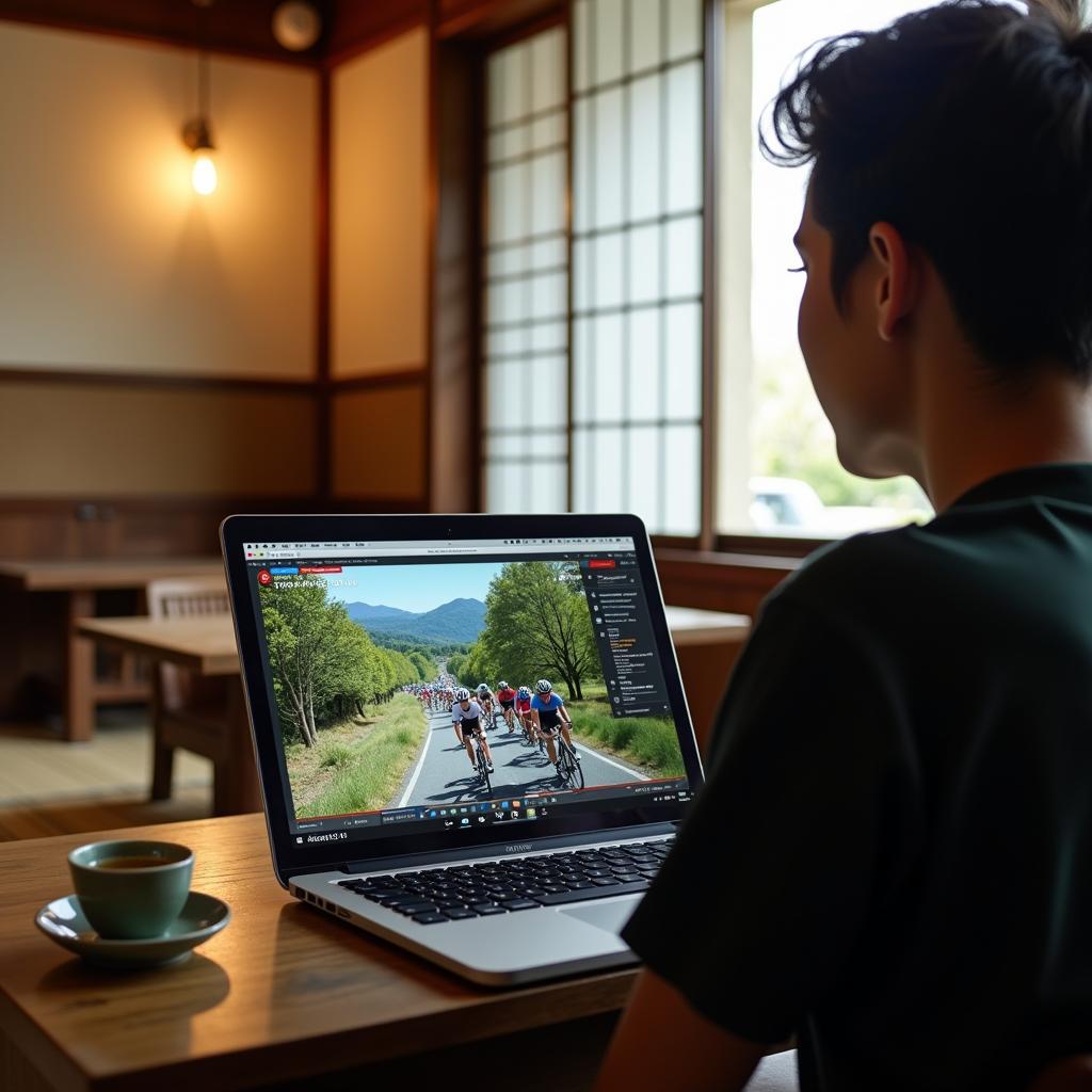 Watching Tour de France in Japan