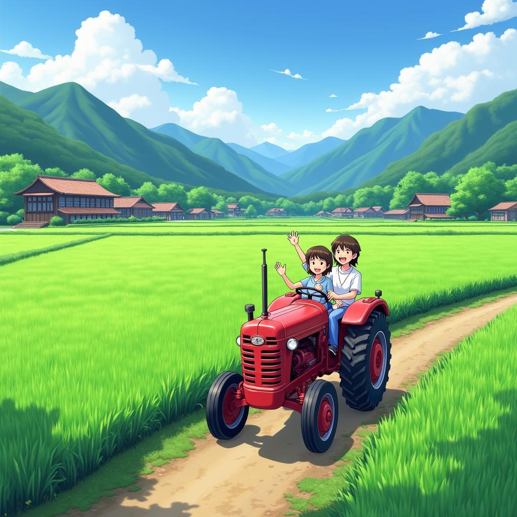 Tractor tour through the picturesque Japanese countryside