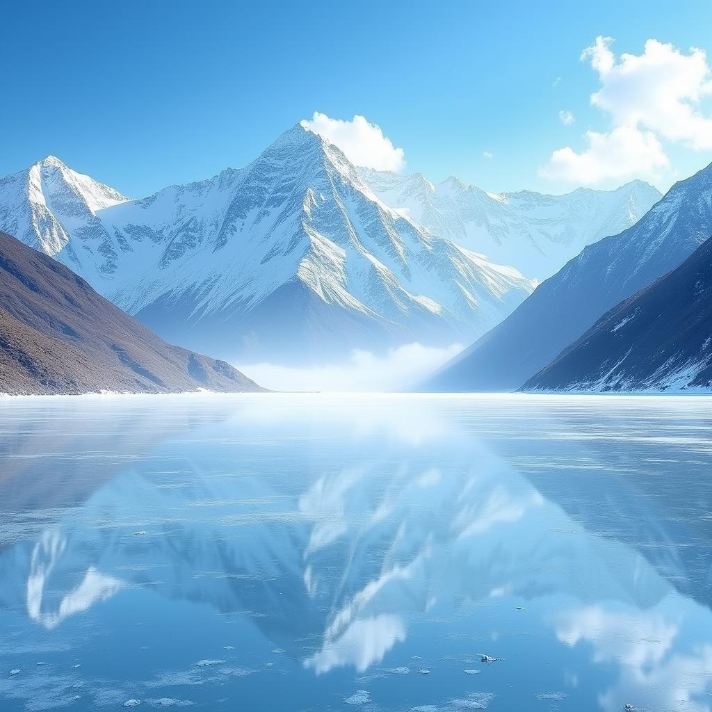 Tsomgo Lake in Sikkim with Snow Capped Mountains