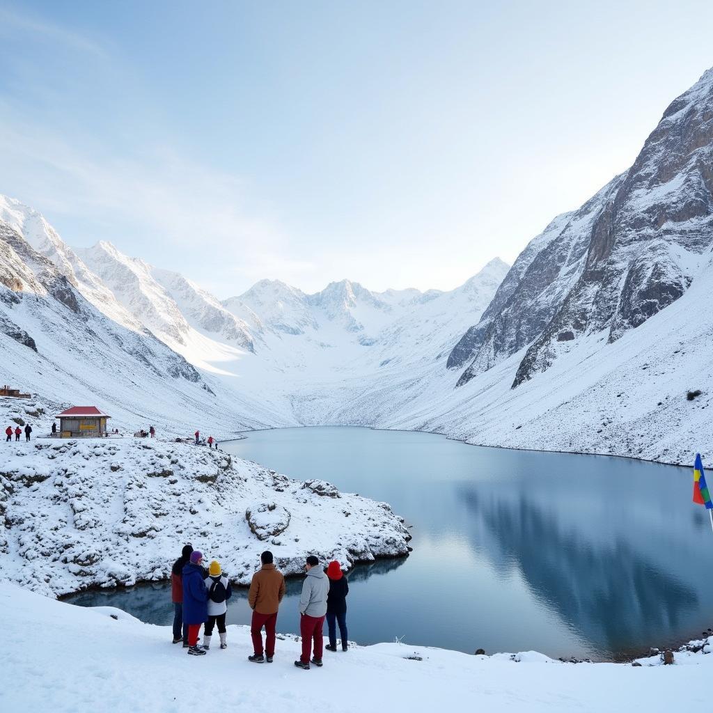 Tsomgo Lake in Sikkim during Winter