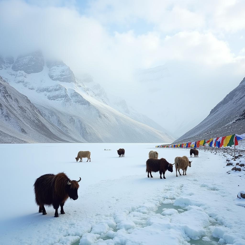 Tsomgo Lake in Winter