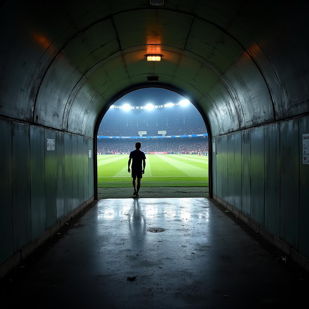 Walking Through the Players' Tunnel at Mestalla Stadium