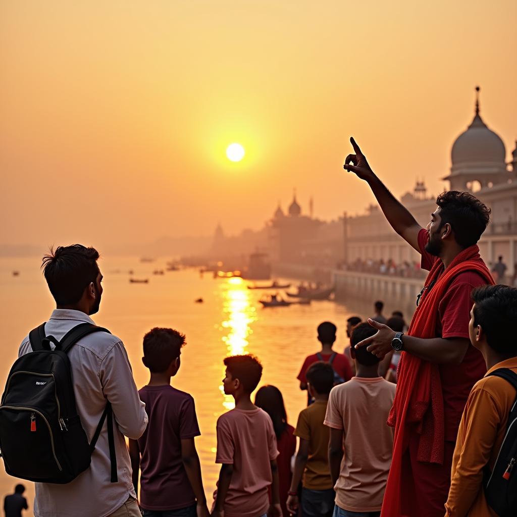 Varanasi Ghats at Sunrise with Tour Guide