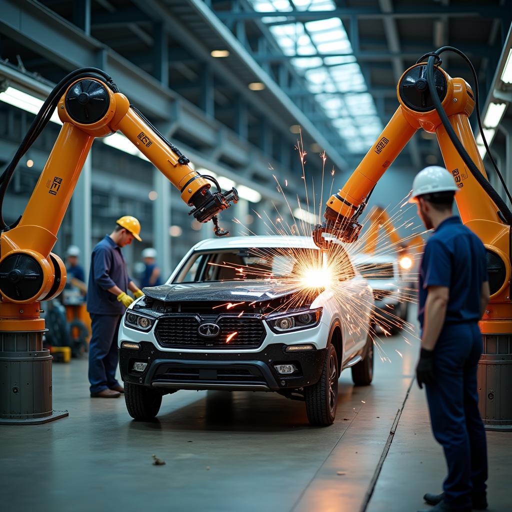 Car Body Assembly in a Vehicle Assembly Building