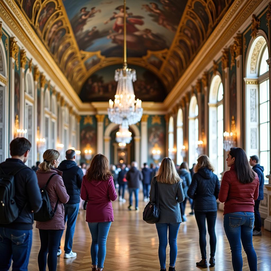 Interior of the Palace of Versailles on a Guided Tour