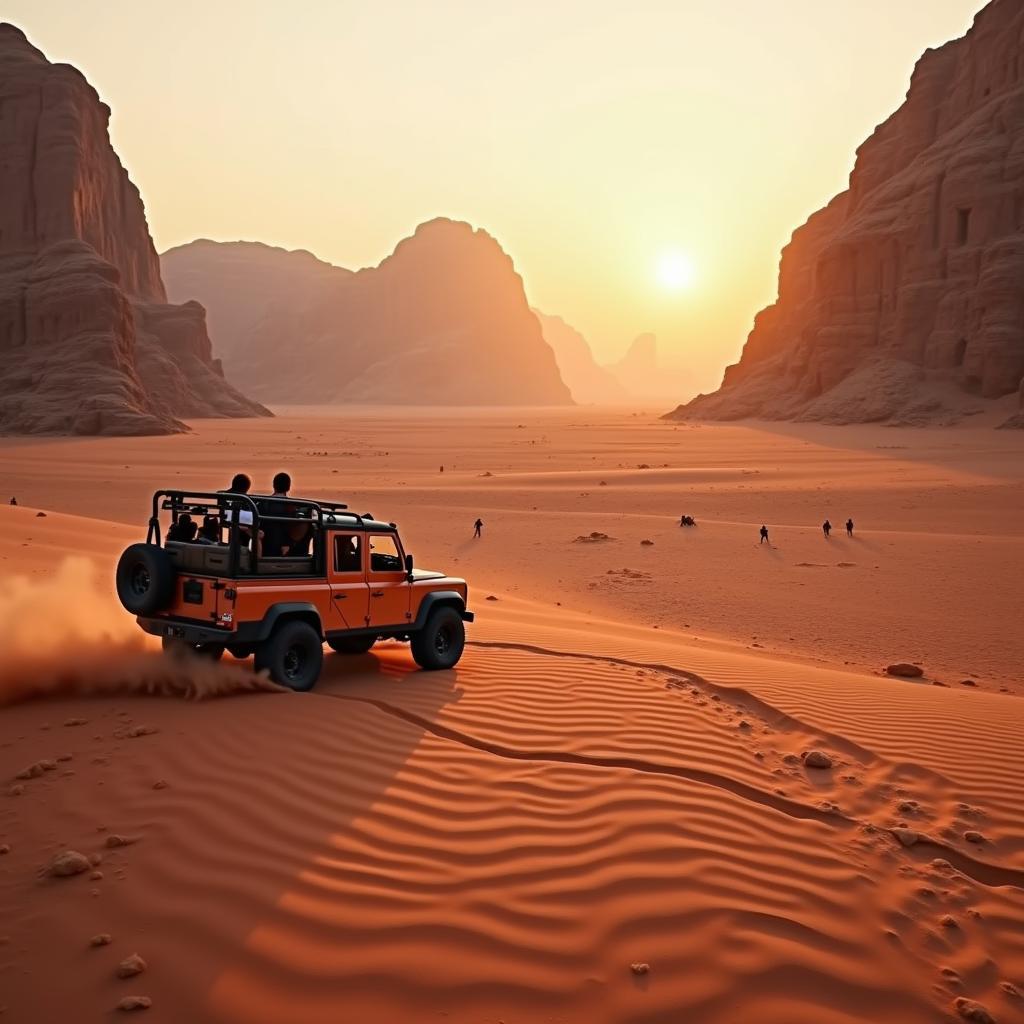 Wadi Rum Desert Jeep Tour during a Jordan Adventure