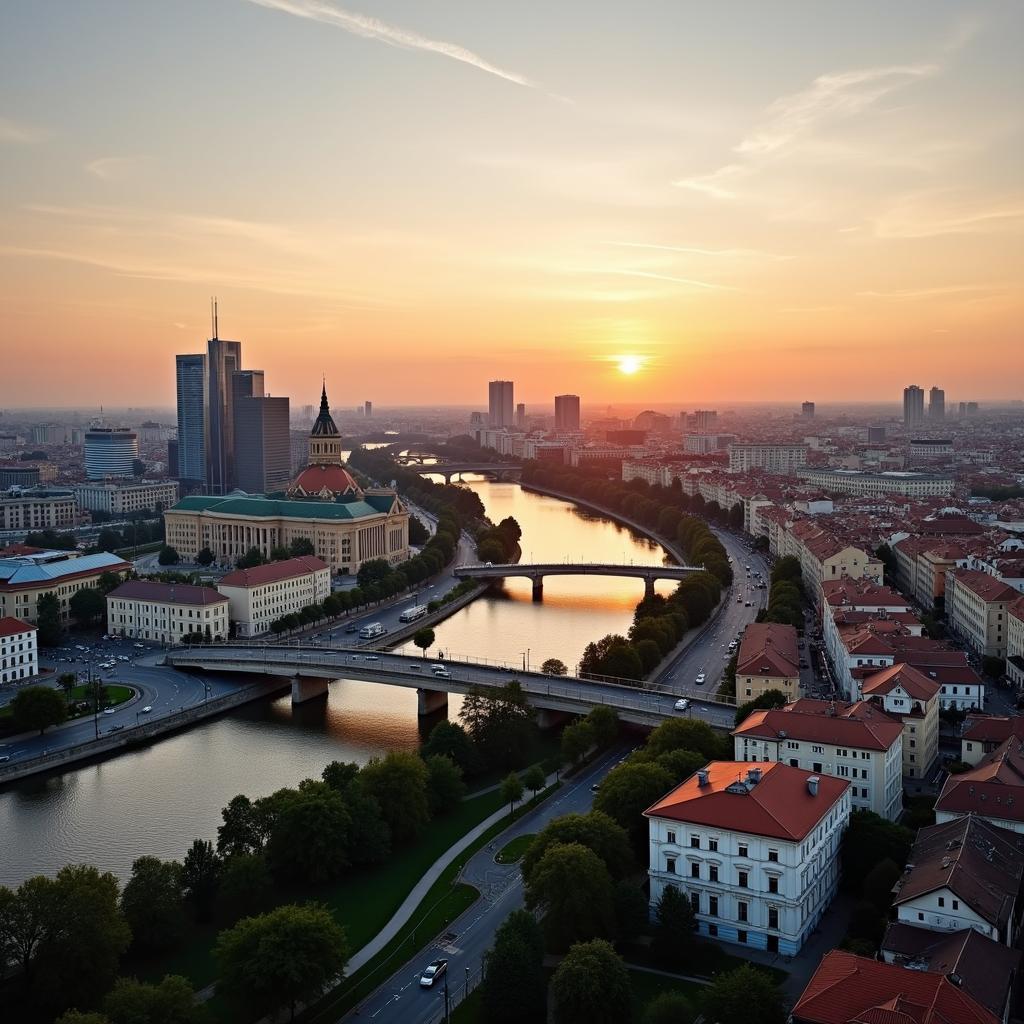 Warsaw Poland Cityscape Panorama