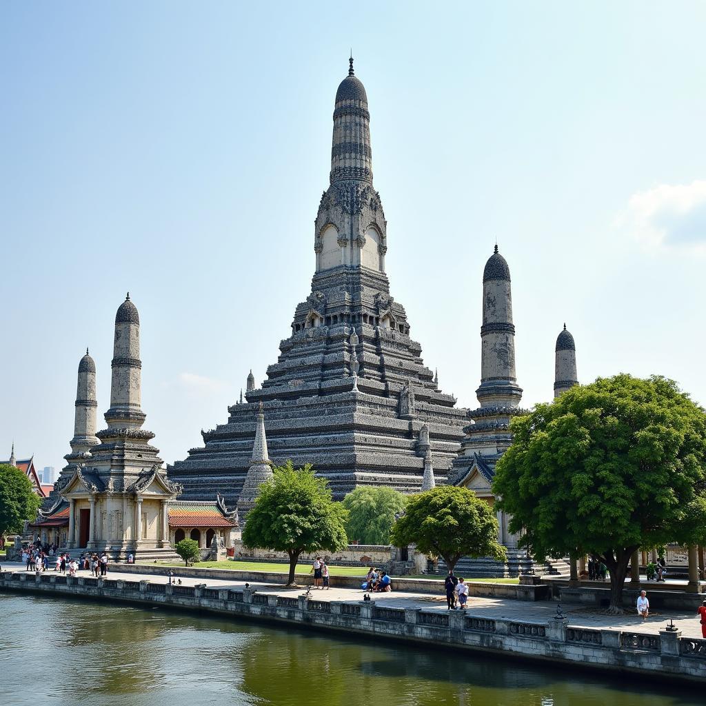 Magnificent view of Wat Arun, the Temple of Dawn, in Bangkok, Thailand, a popular destination in Bangkok tour packages.