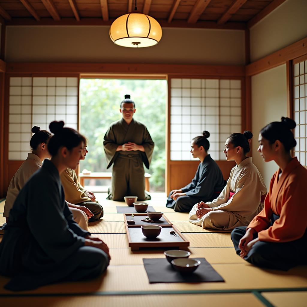 Clients of Yuvraj Tour and Travels participate in a traditional tea ceremony in Kyoto.