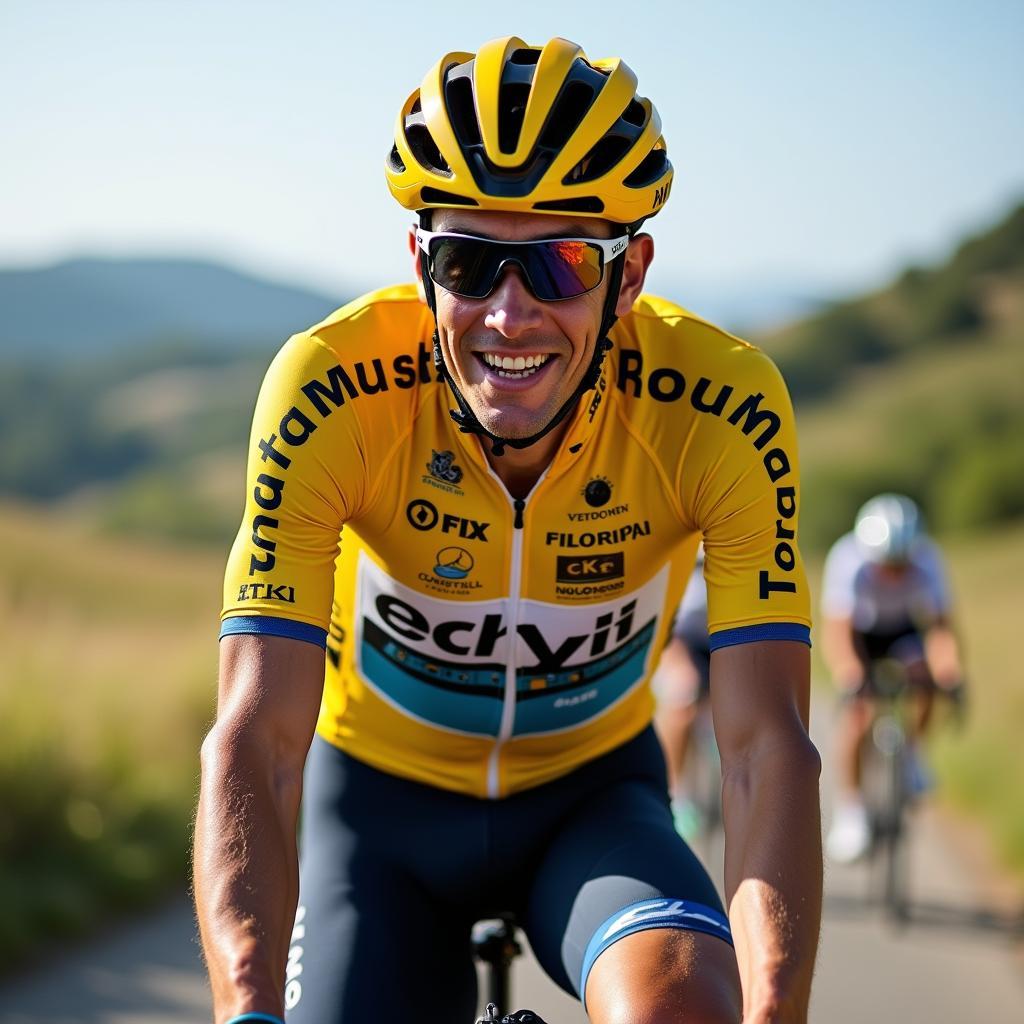 Chris Froome in the Yellow Jersey during the 2015 Tour de France