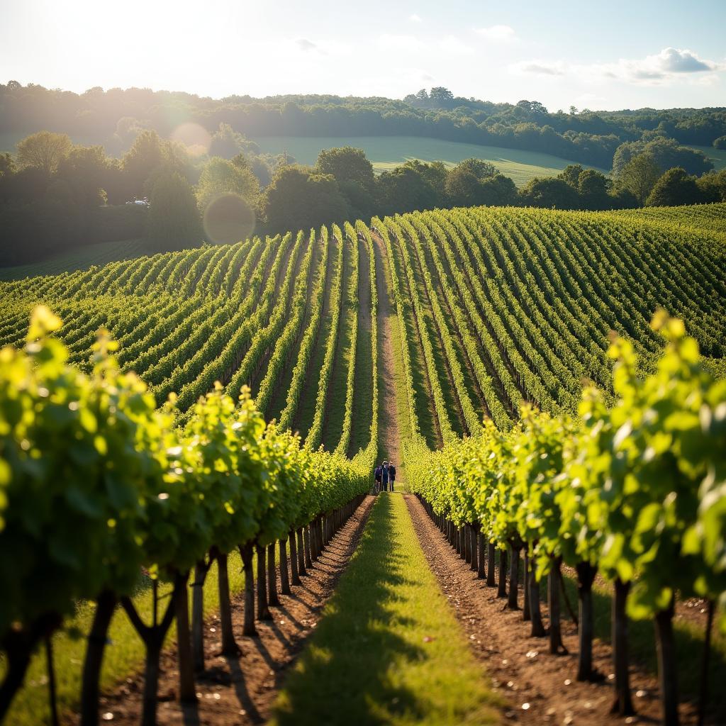 Vineyard landscape during a 3 day wine tour in France