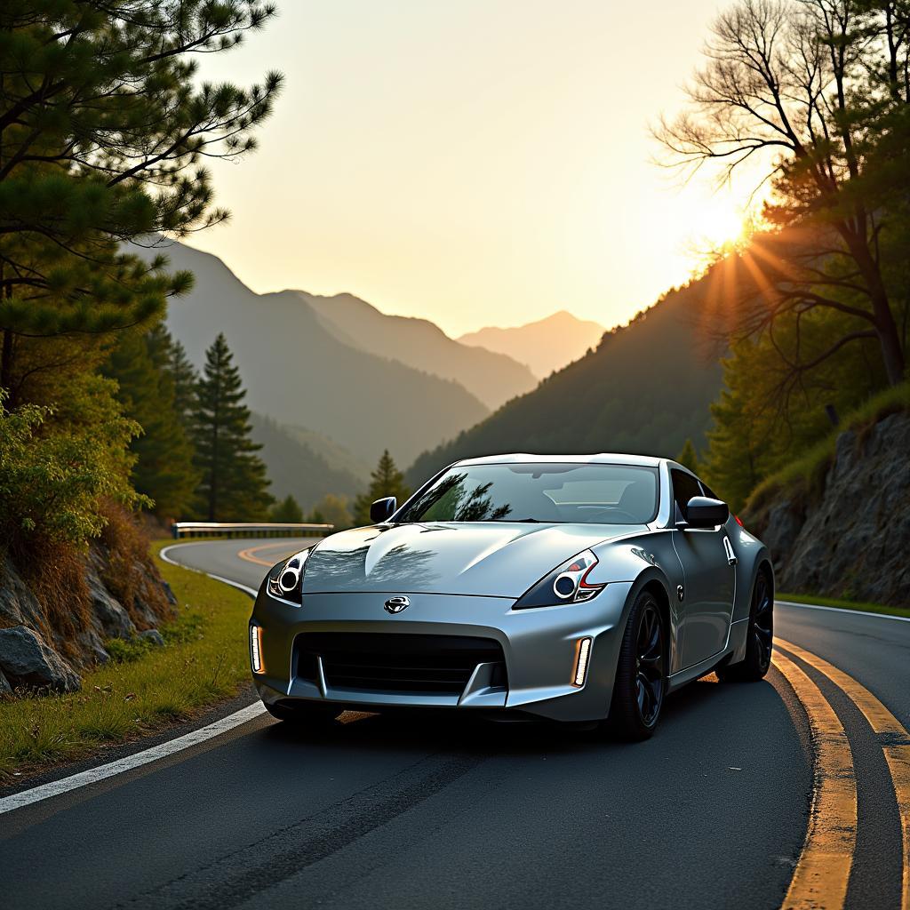 370z 3.7 Touring driving on a scenic mountain road in Japan