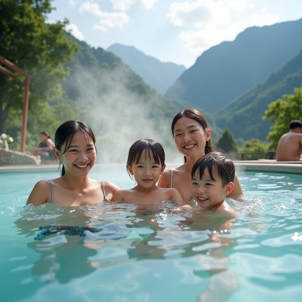 Relaxing in a traditional Onsen at a 5-star Caravan Site in Japan