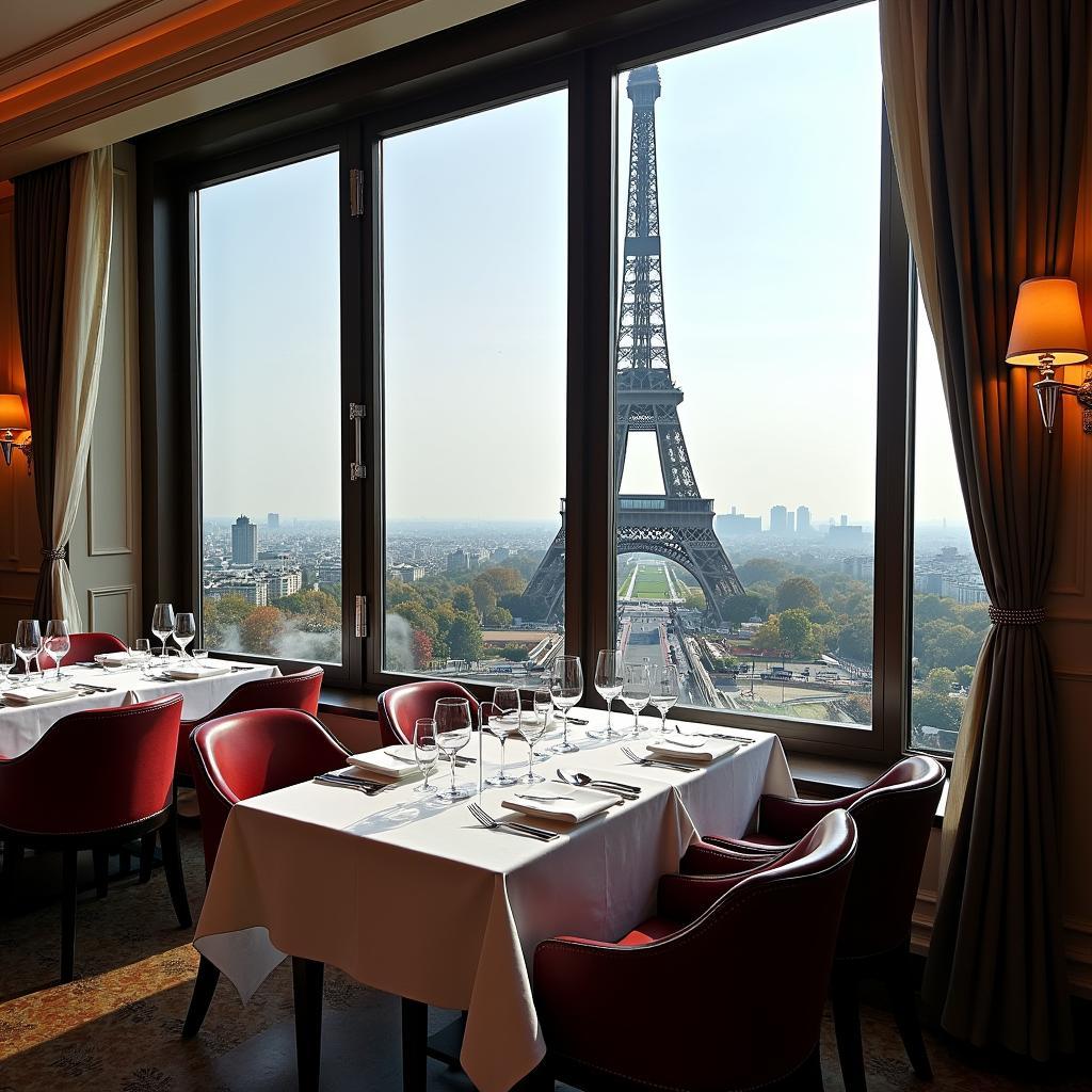 58 Tour Eiffel Restaurant Paris France: Stunning city view from the dining area