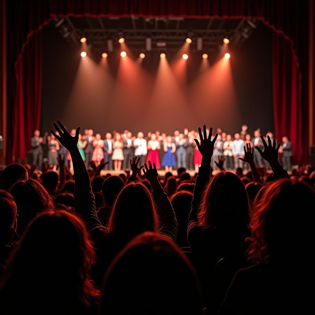 Audience applauding the A Bronx Tale musical