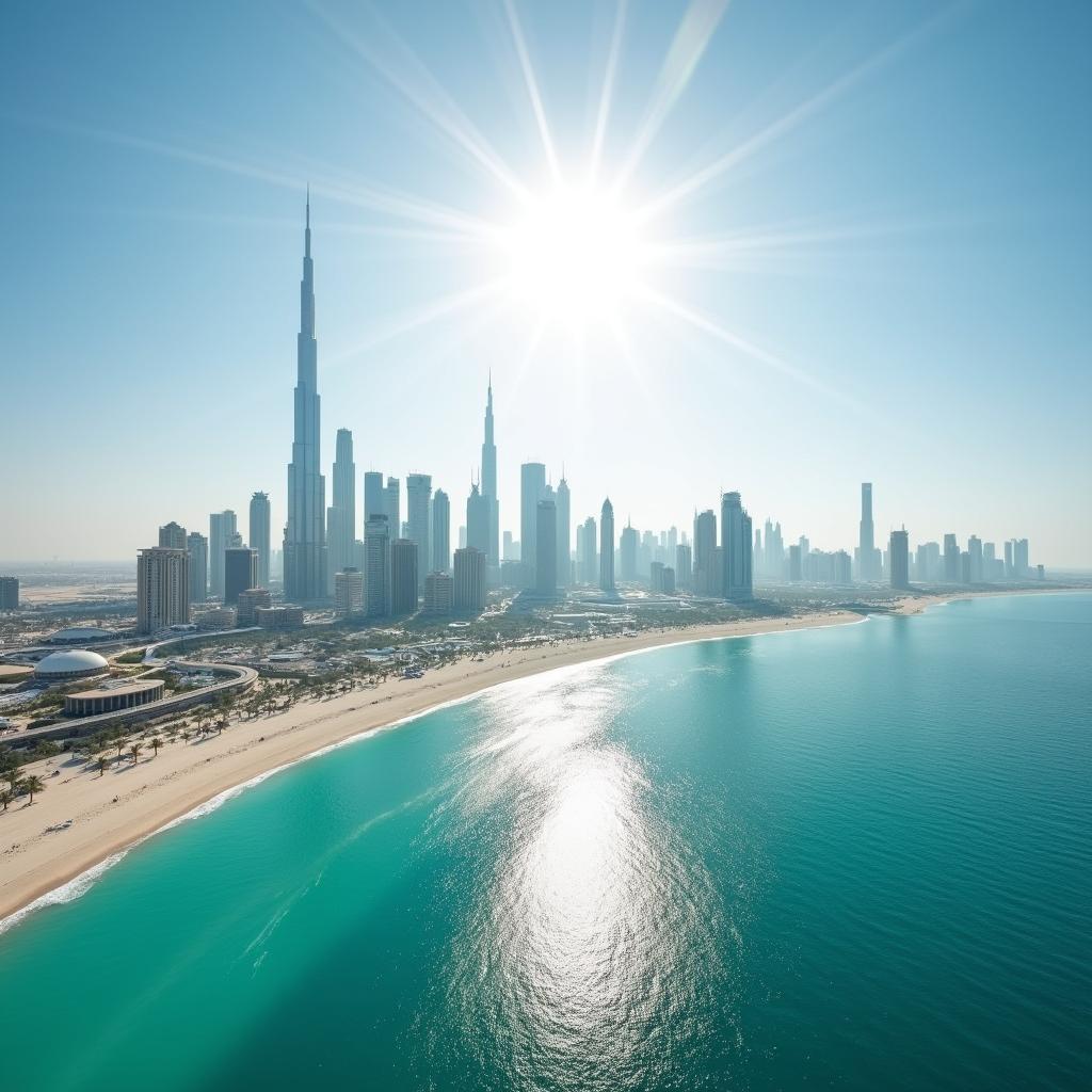 Abu Dhabi skyline viewed during a day trip from Dubai