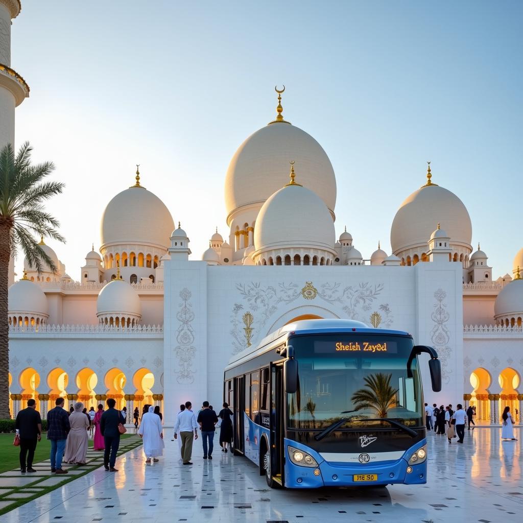 Abu Dhabi Tour Bus at Sheikh Zayed Grand Mosque