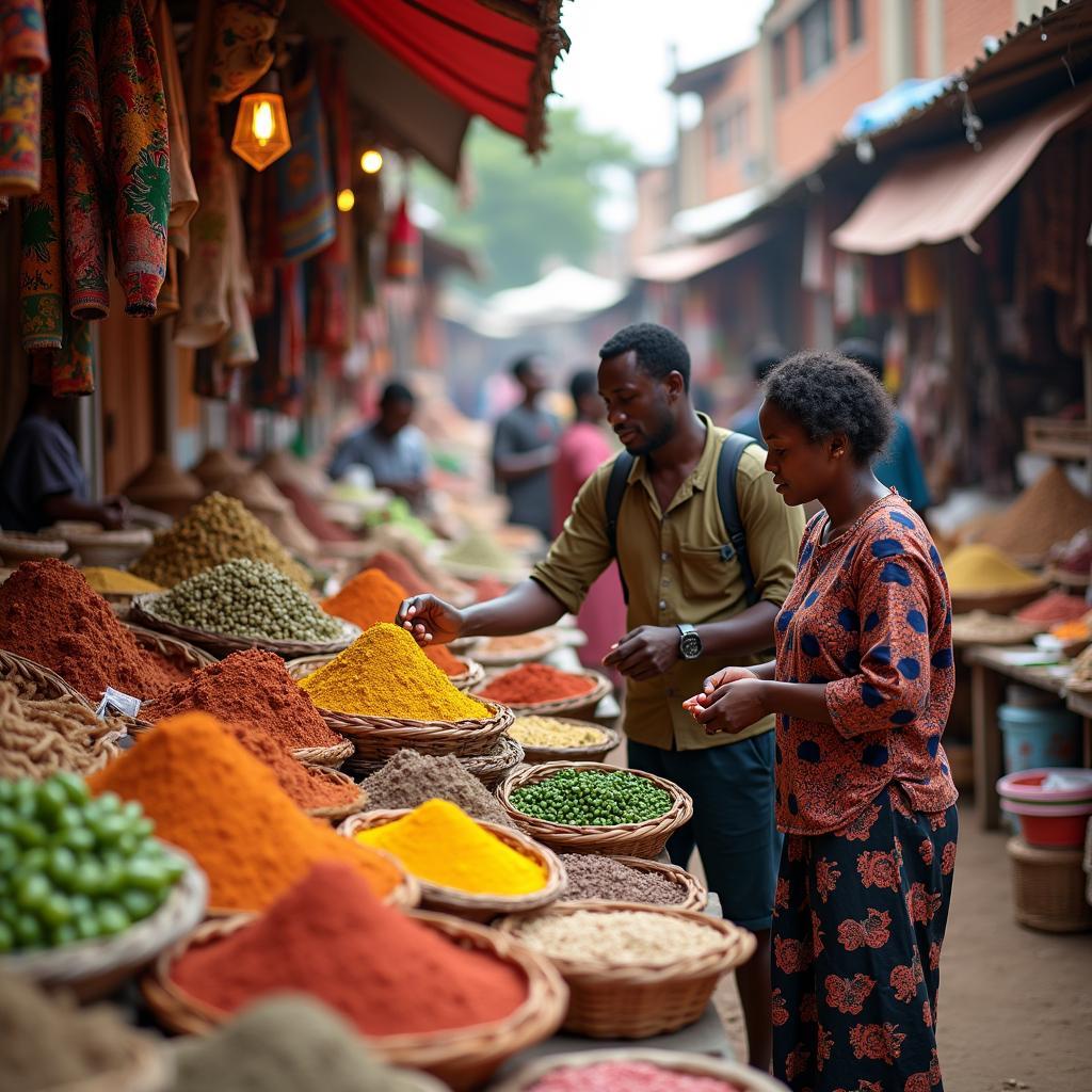 Interacting with Locals at an African Market