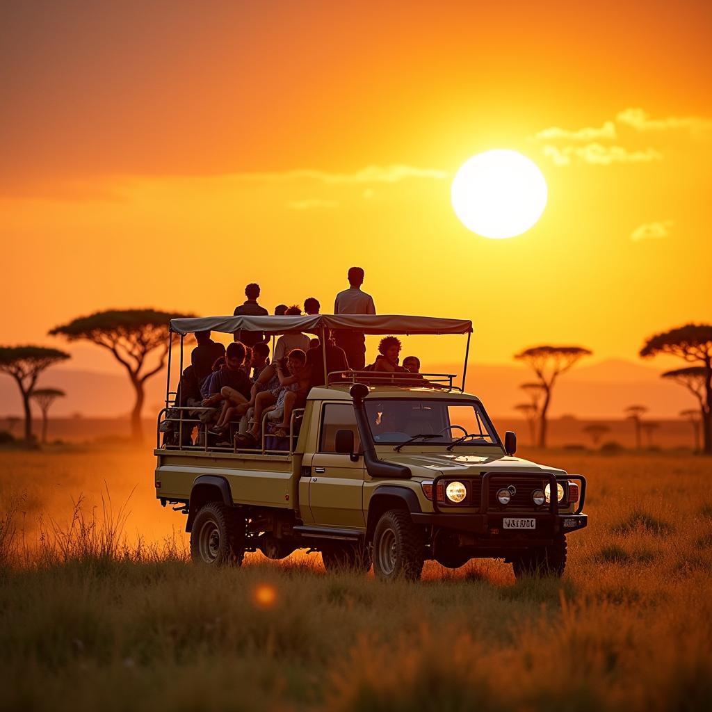 Overland Truck in the African Savanna