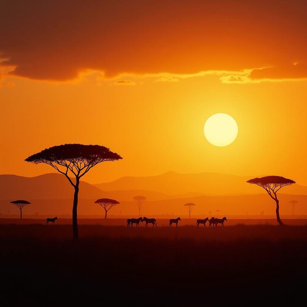 African Photo Safari Sunset Landscape