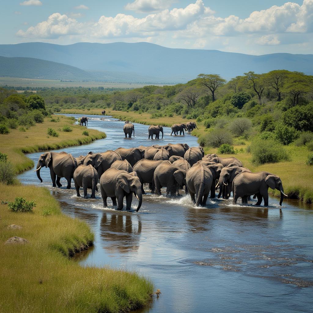 African Wildlife Safari: Elephant Herd