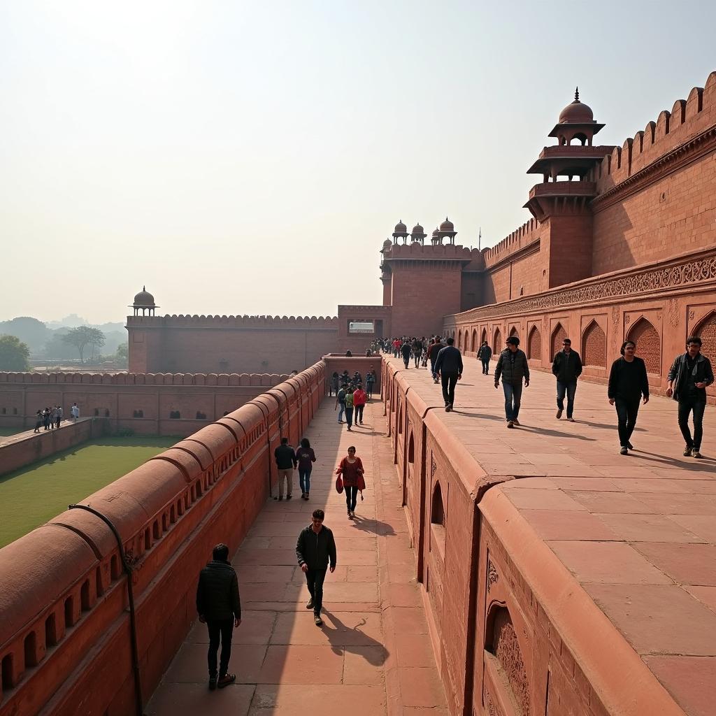 Exploring Agra Fort on a same day tour from Delhi.