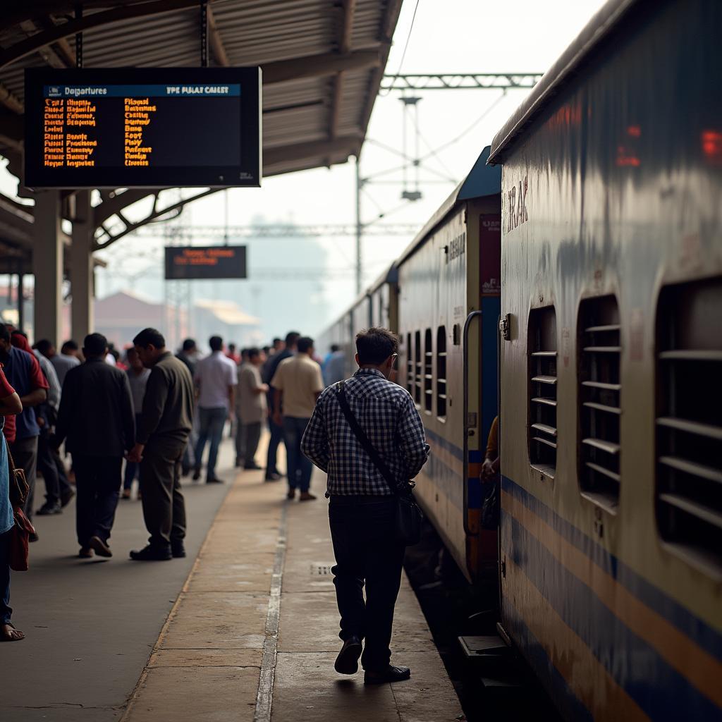 Departing from Agra train station after Taj Mahal tour