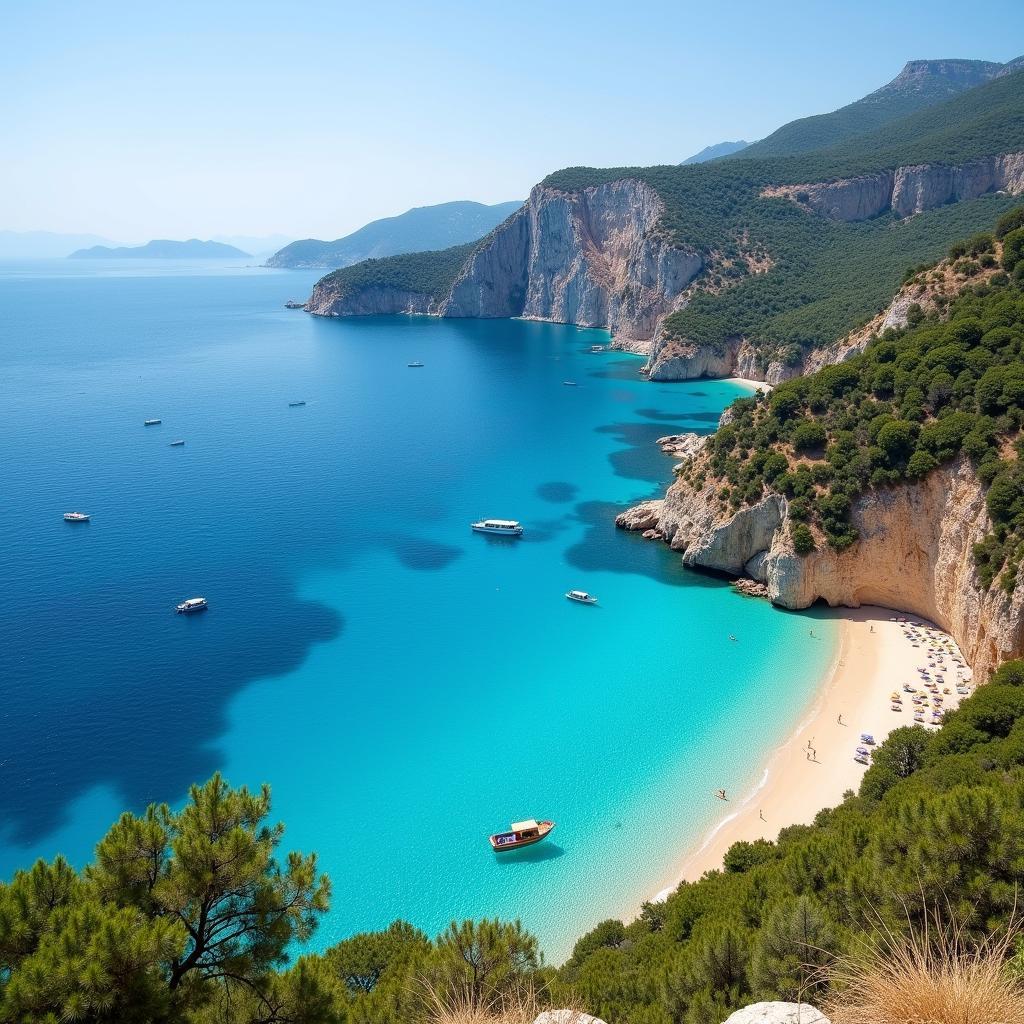 Picturesque Albanian Coastline with Turquoise Waters