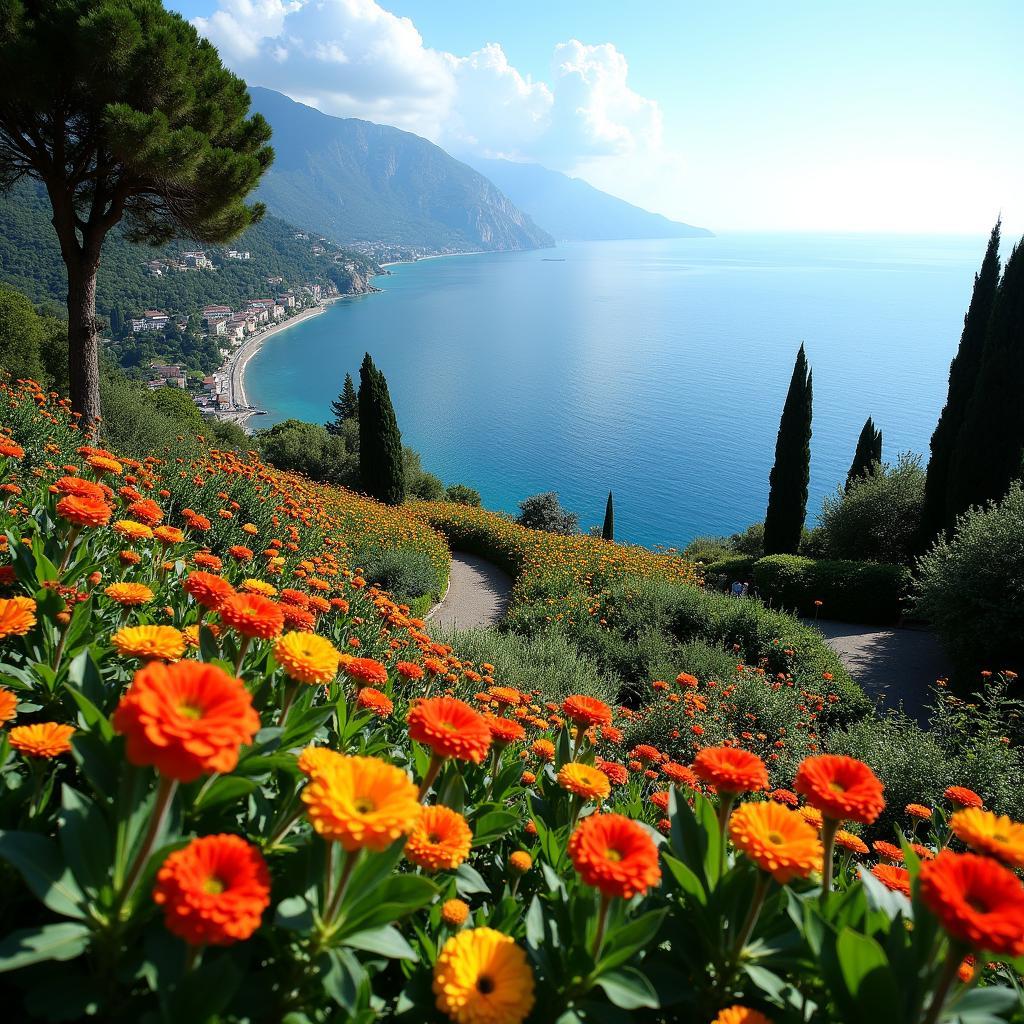 Ravello Gardens overlooking the sea