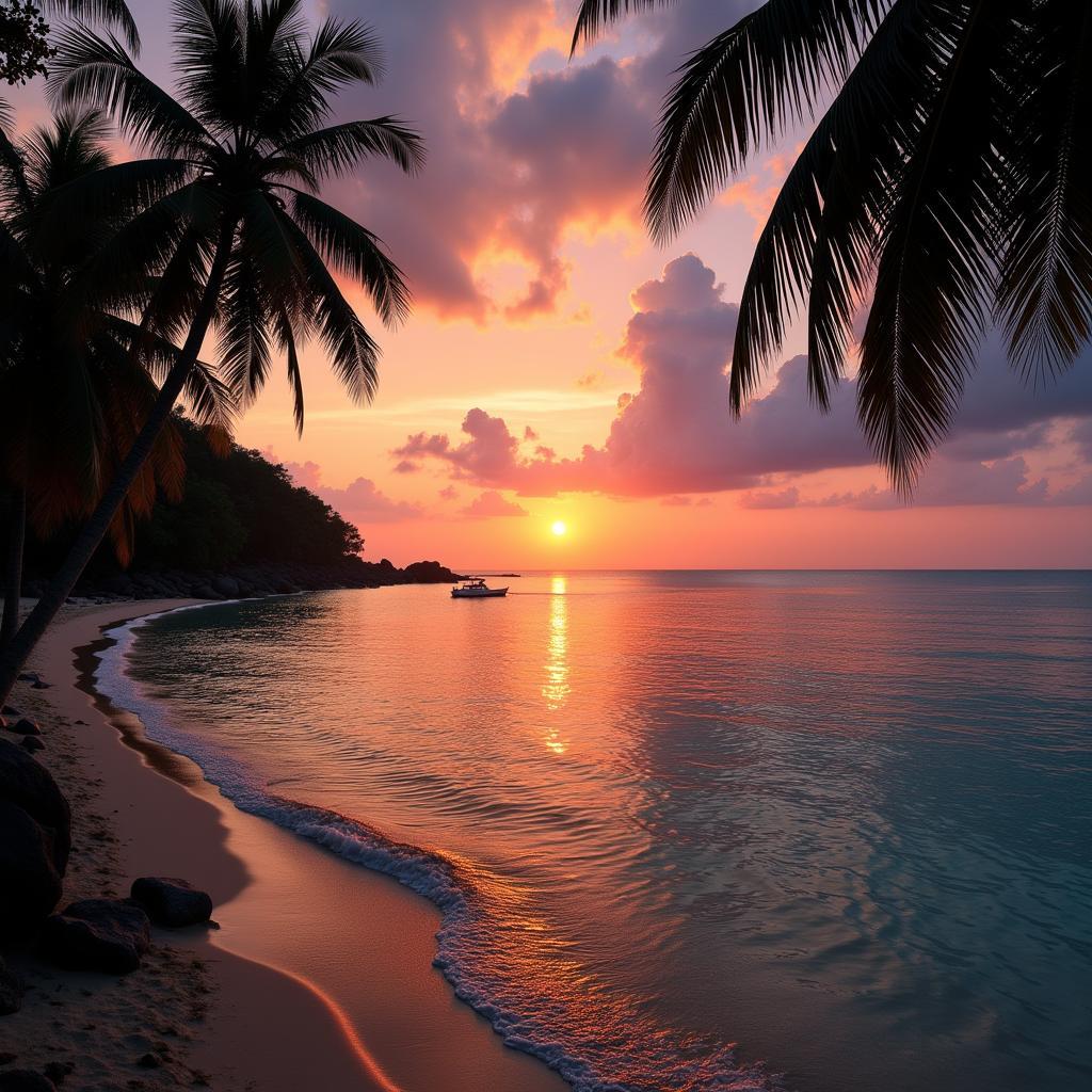 Sunset view at Radhanagar Beach in Andaman Nicobar