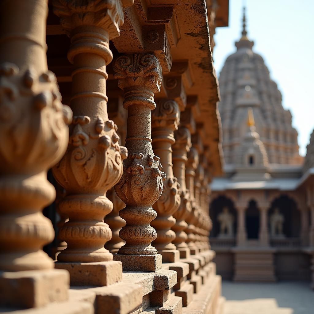 Intricate architectural details of an Ashtavinayak Temple