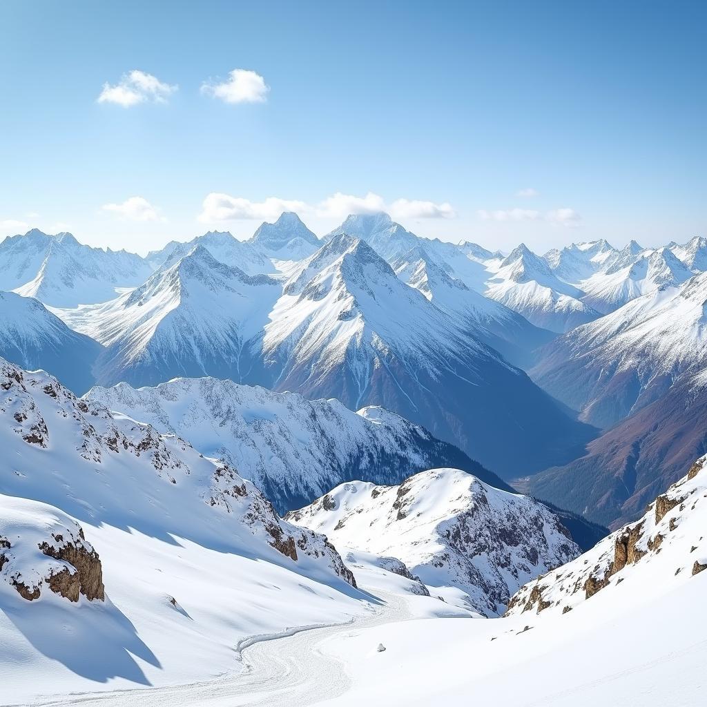 Snow-capped Himalayan peaks in Auli Chopta