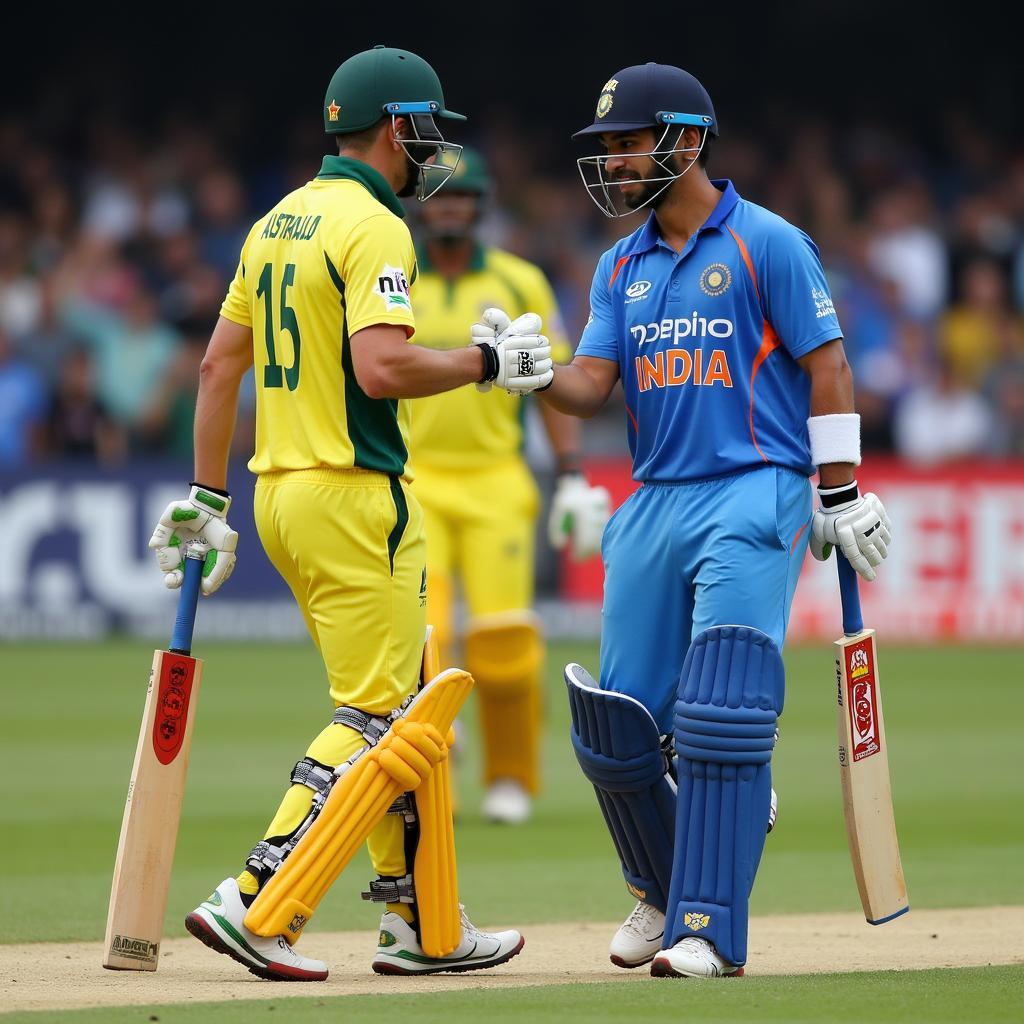 Australia and India Players Shaking Hands 2010