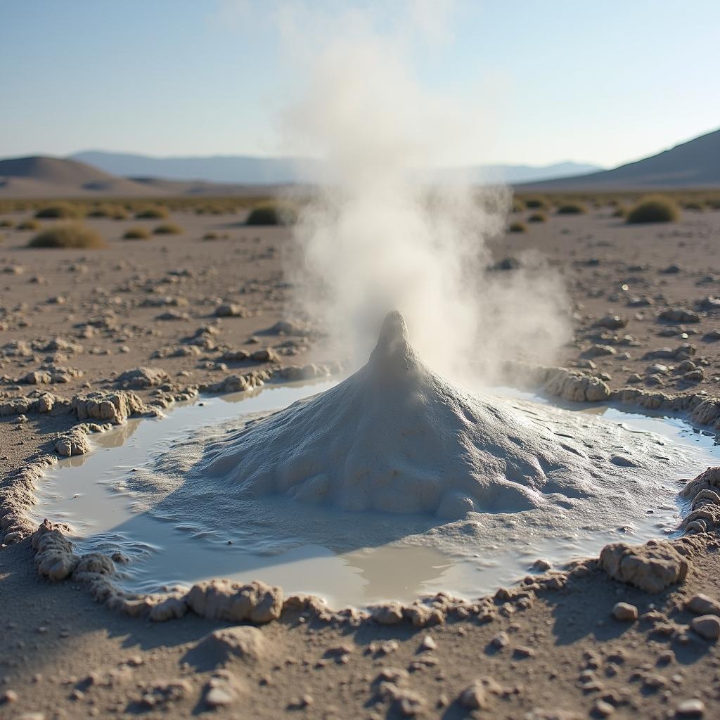 Mud Volcanoes bubbling in Gobustan National Park, Azerbaijan