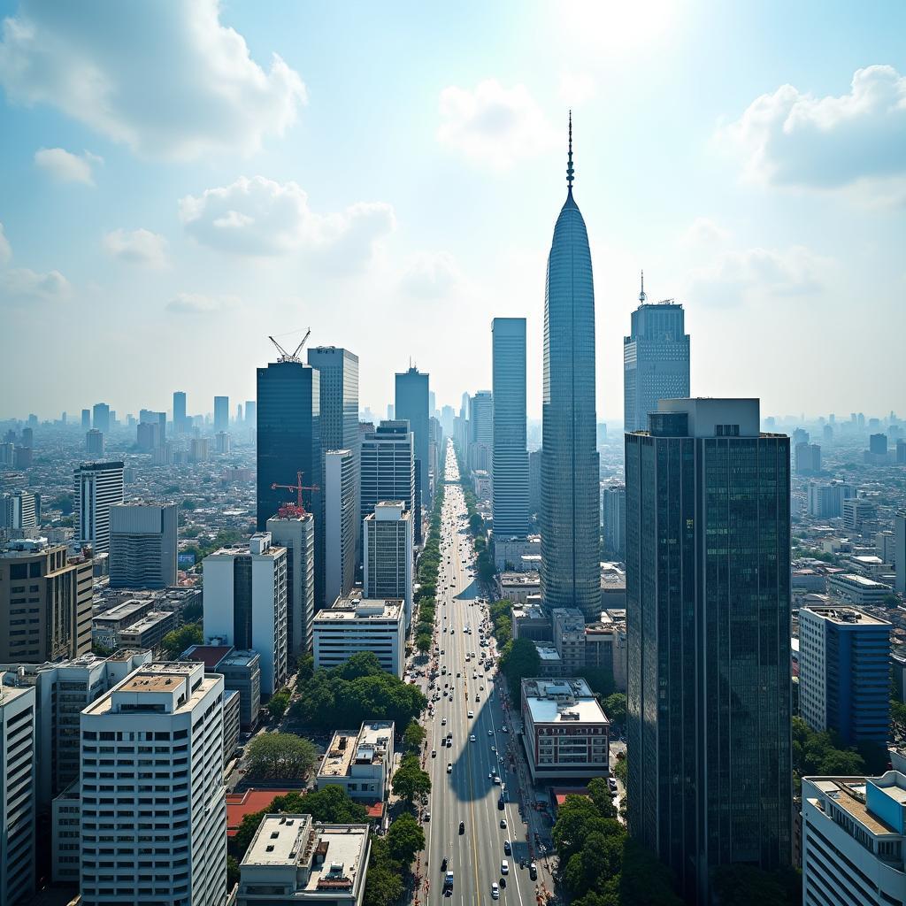 Modern skyline of Bangkok's business district