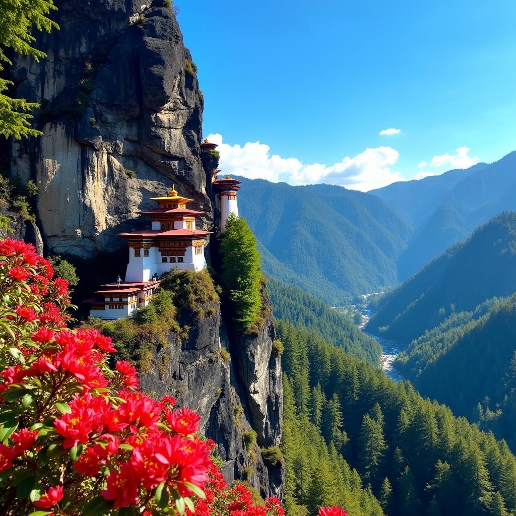 Tiger Nest Monastery in Bhutan during May