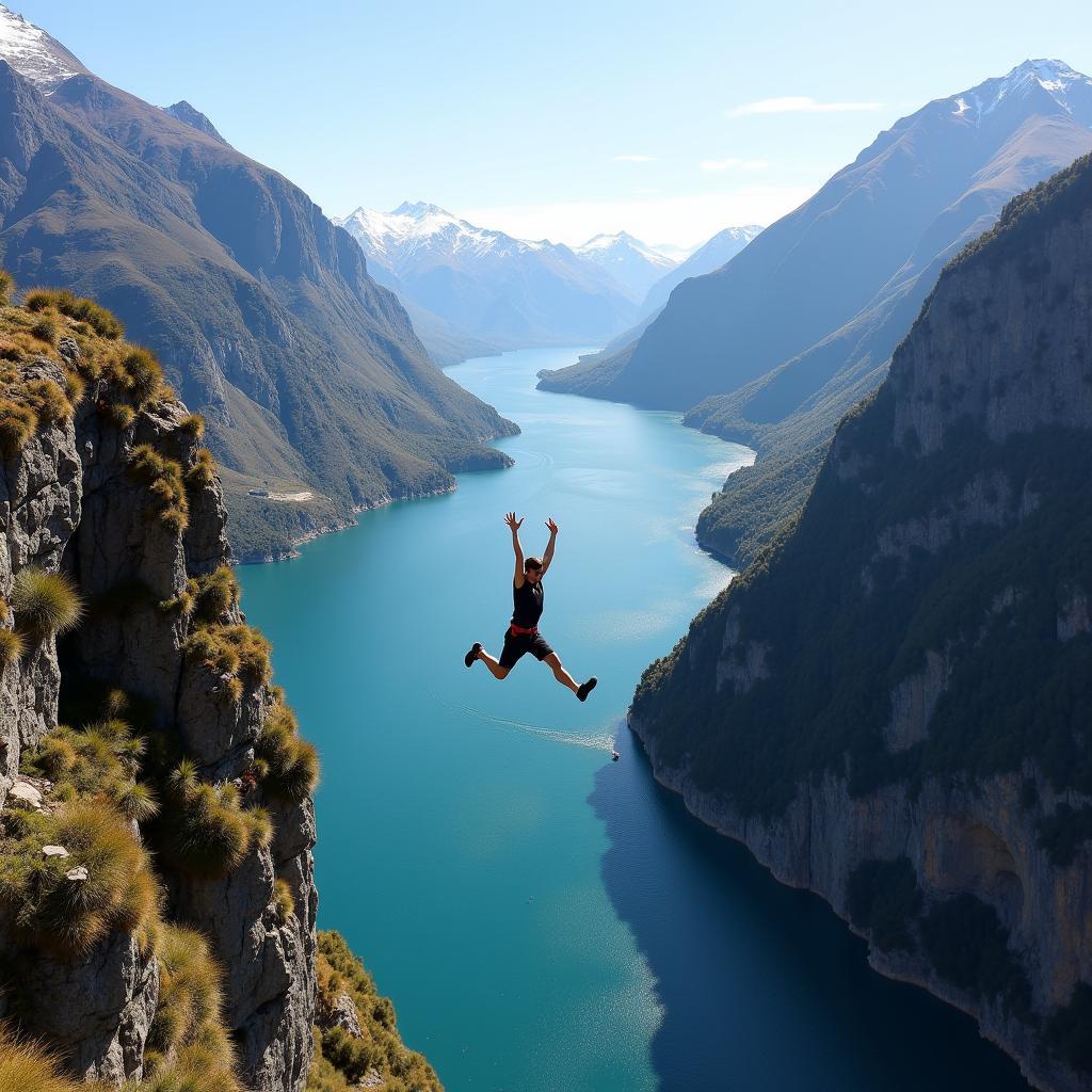 Bungy jumping in Queenstown, New Zealand